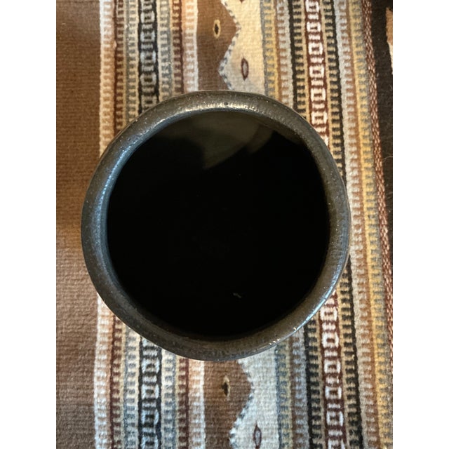 Ceramic Vintage Aguilar Blackware Pottery Vessel – Hand‑Etched Geometric Design For Sale - Image 7 of 7