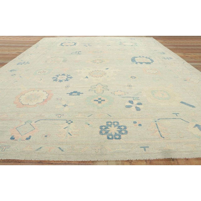 Textile Modern Vintage Oushak Style Rug - 10'00 X 13'11 For Sale - Image 7 of 9