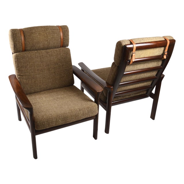 Borneo Lounge Chairs in Teak by Sven Ellekaer for Komfort, 1960s, Set of 2 For Sale