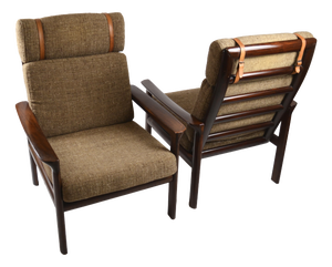 Borneo Lounge Chairs in Teak by Sven Ellekaer for Komfort, 1960s, Set of 2