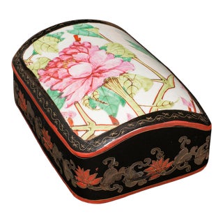 1940s Vintage Art Deco Oriental Dome Top Box For Sale