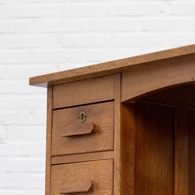 Dutch Arts & Crafts Oak Desk, 1890s For Sale - Image 13 of 15