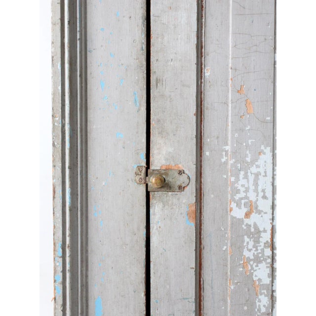 Wood Antique Rustic Farmhouse Cupboard Cabinet For Sale - Image 7 of 12