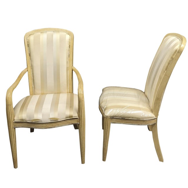 Contemporary Late 20th Century Century Furniture Contemporary Pickled Oak Dining Chairs Patina Finish 3812s - Set of 6 For Sale - Image 3 of 12