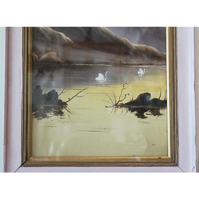 Contemporary 1920s Japanese Style Pastel Art Painting For Sale - Image 3 of 4