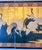 1980s Vintage Japanese Two Panel Byobu Small Folding Screen Featuring a Flock of Cranes For Sale - Image 5 of 15