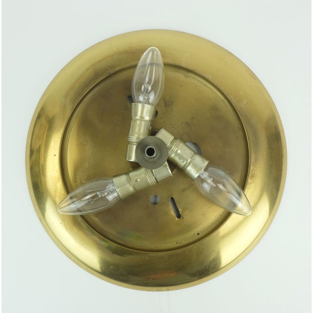 Mid-Century Hollywood Regency Ceiling Lamp in Brass and Glass, 1960s For Sale - Image 14 of 15