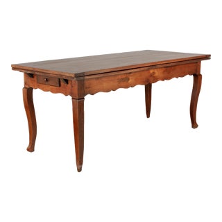Country French Cherry Farm Table or Extension Dining Table For Sale