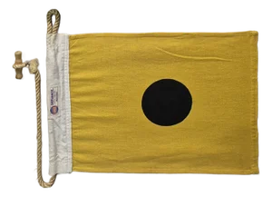 Nautical Signal Flag of Letter "I" in Shadowbox Frame