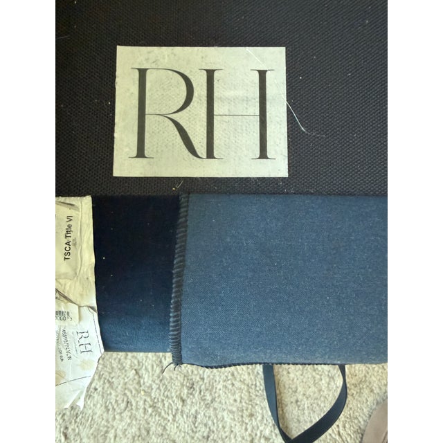 Restoration Hardware Navy Blue Velvet Maxwell Rh Sofa For Sale - Image 4 of 7