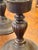 Bronze Vintage Bronze Finish Brass Candleholders With Etched Glass Globes - A Pair For Sale - Image 8 of 12