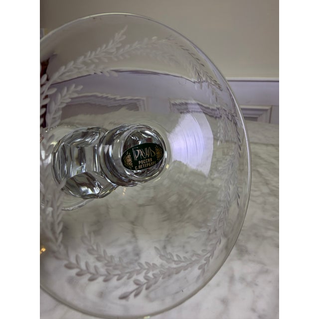 Modern Elegant Modern Russian Crystal Peacock Goblet by Gran Saint Petersburg For Sale - Image 3 of 7