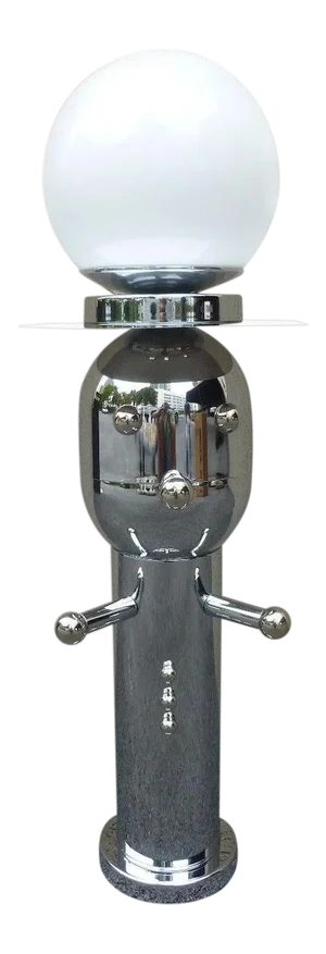 1970s Vintage Chrome Torino Style Robot Lamp