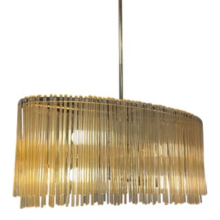 Ethan Allen Orchard Midcentury Brass Chandelier For Sale