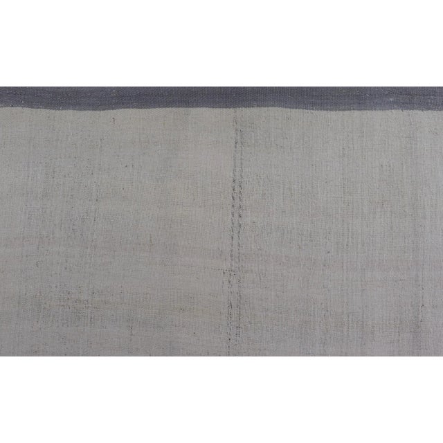 Mid 20th Century Mid 20th Century Vintage Turkish Kilim With Modern Design in Cream and Lavender For Sale - Image 5 of 11