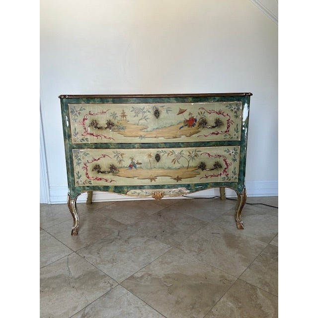 19th Century Italian Chinoiserie Two Drawer Commode For Sale In Washington DC - Image 6 of 12