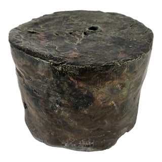 Sherri Cavan California Studio Ceramic Sculpture in Iridescent Green-Bronze For Sale