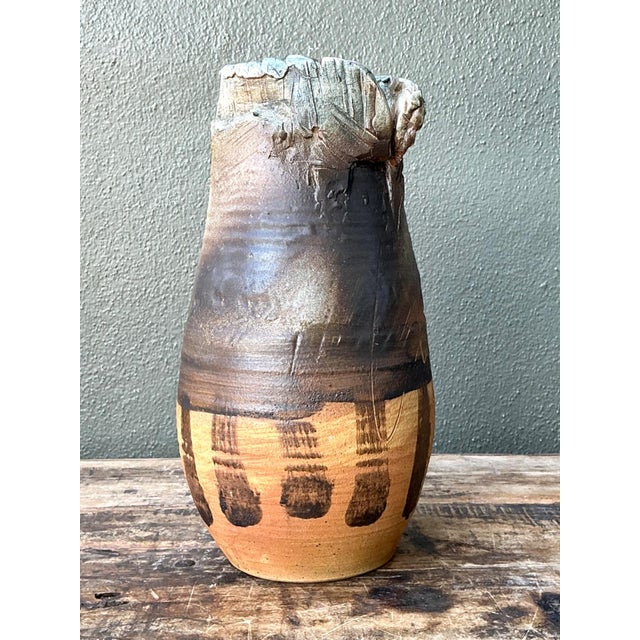 Vintage Handcrafted Studio Pottery Vase For Sale - Image 15 of 17