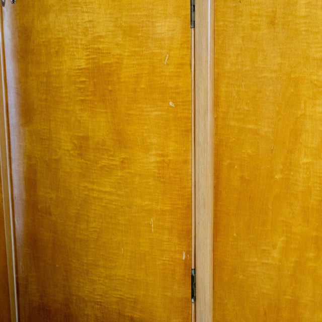 Large Early to Mid-20th Century Vintage English Art Deco Style Wardrobe Burled Maple & Walnut Frame For Sale - Image 11 of 18