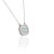 English Double Halo Diamond Accents With Natural Aquamarine 14k Gold Necklace For Sale - Image 3 of 11
