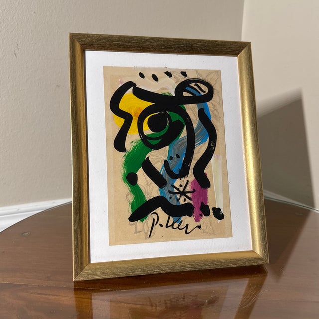1970s Peter Robert Keil Original Painting Abstract Miro Style Modern Art Signed Framed For Sale In Atlanta - Image 6 of 9