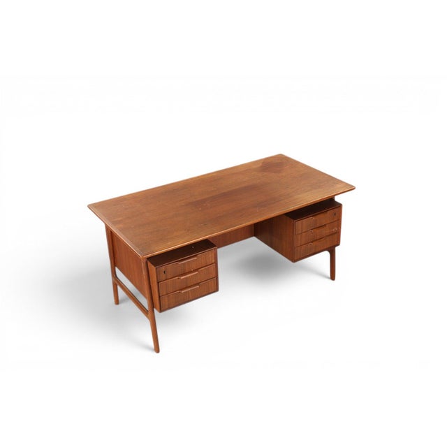 Mid 20th Century Attributed to Gunni Omann Model 75 Writing Desk in Teak For Sale In San Francisco - Image 6 of 6