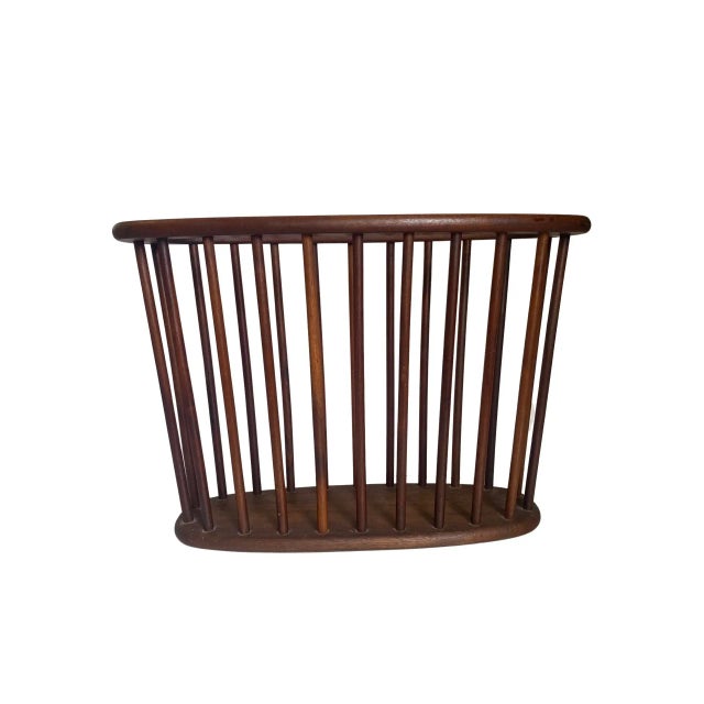1960s Mid Century Arthur Umanoff Wooden Spindle Magazine Rack For Sale - Image 5 of 8