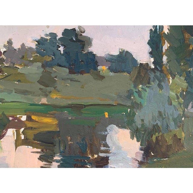 Impressionism River Landscape Oil Painting, Ukrainian Art, 1970s 46-62 For Sale - Image 4 of 6