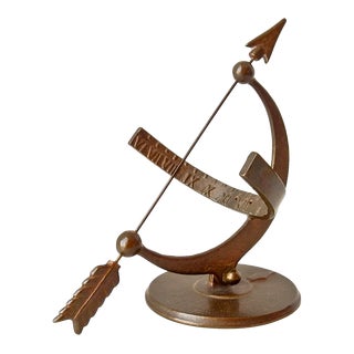 Vintage Bronze Sun Clock For Sale