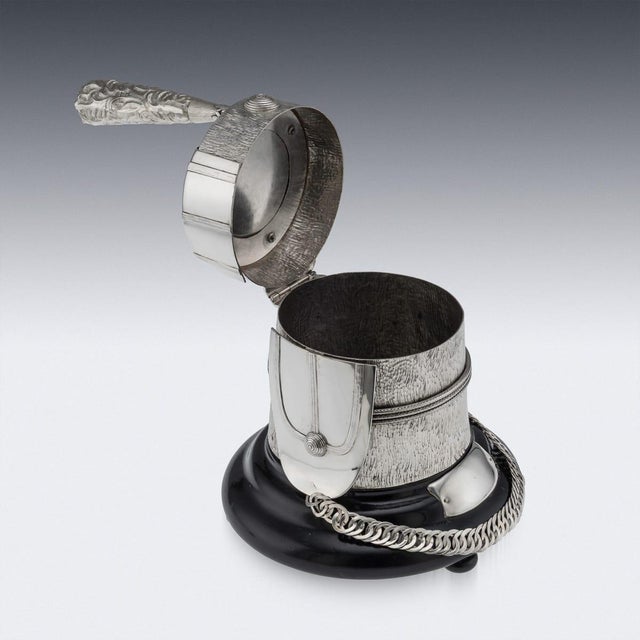 Metal Antique Edwardian Silver Regimental Table Snuff Mull, 1908 For Sale - Image 7 of 17