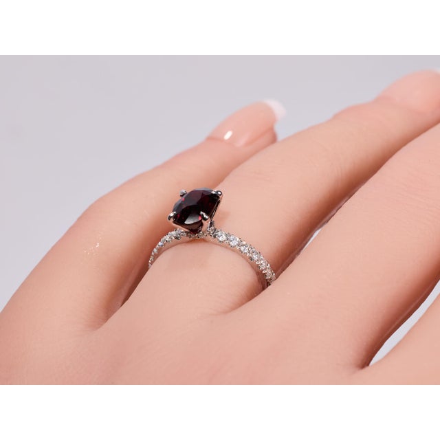 The Camarillo: 2.03 Carat Natural No Heat Deep Red Ruby Engagement Ring For Sale - Image 12 of 13