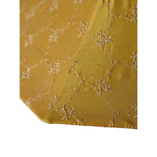 Gold Vintage Lamp with Yellow Lampshade, 1960s For Sale - Image 8 of 13