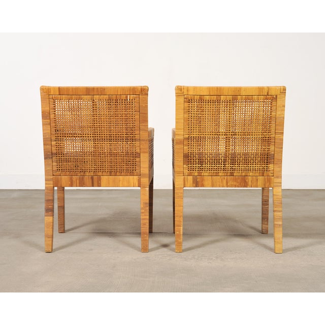 Set of Four Billy Baldwin for Bielecky Cane Dining Armchairs For Sale - Image 18 of 18