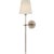 Thomas O'Brien for Visual Comfort Signature Bryant 27" Cordless Tail Sconce in Antique Nickel with Linen Shade For Sale - Image 9 of 13