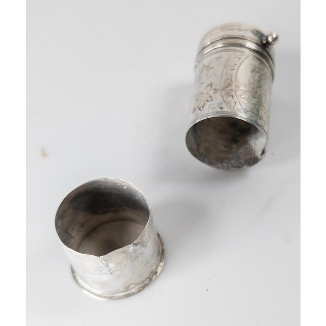 18th Century Silver German Etui Necessaire Keepsake Box With Engravings For Sale - Image 13 of 15