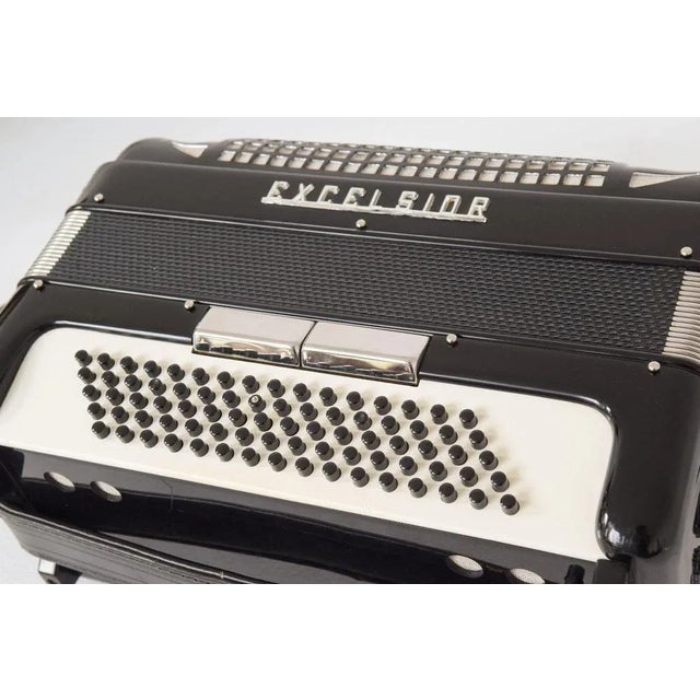 Vintage Black Mod. 304 Excelsior Accordion For Sale - Image 3 of 18