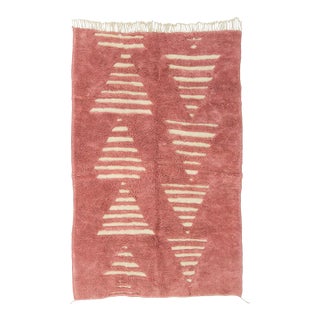Tribal Linear Diamond Hand-Knotted Wool Rug | 10'7" X 6'9" | One of a Kind For Sale
