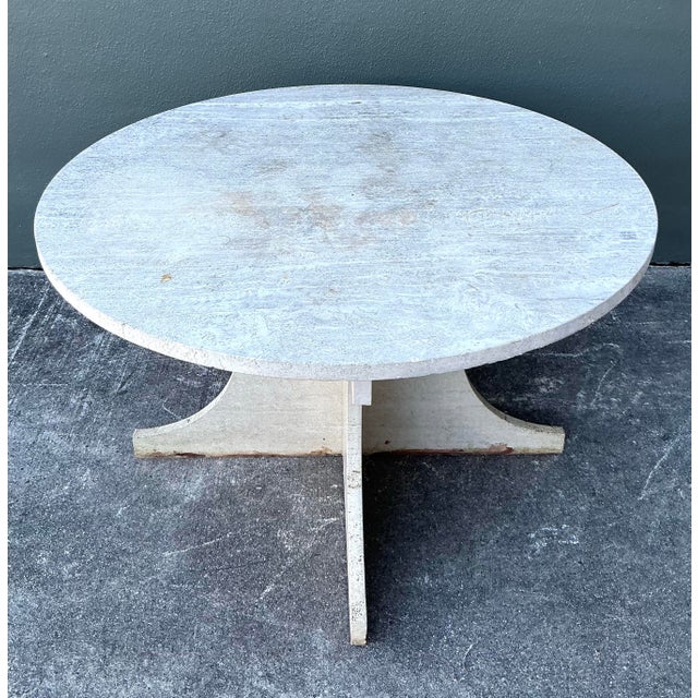 Vintage Boho Travertine Center Hall Table For Sale - Image 10 of 11