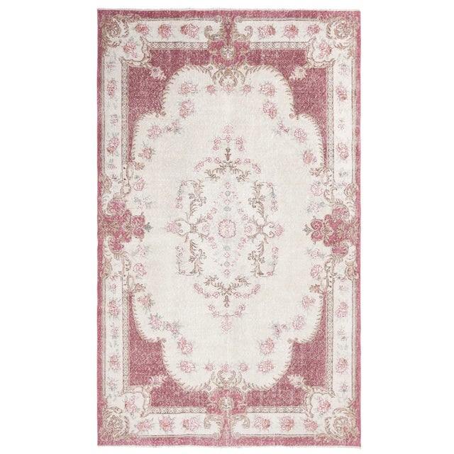 1960s Vintage Distressed Oushak Rug - 6′7″ × 10′11″ For Sale In Los Angeles - Image 6 of 6