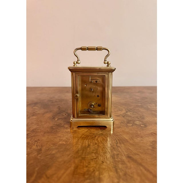 Antique Victorian Brass Carriage Clock, 1880 For Sale - Image 6 of 7