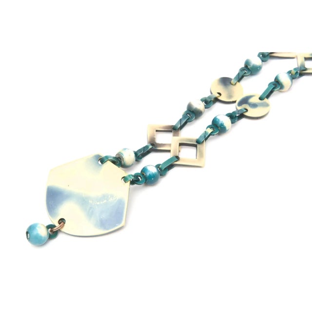 1930s Vintage Egyptian Revival Celluloid Necklace, 1930's For Sale - Image 5 of 8