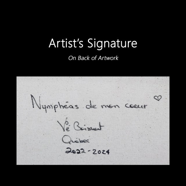 Nympheas De Mon Coeur - Soft Abstract Floral Landscape Painting Original Artwork by Vé Boisvert For Sale - Image 9 of 9