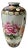 Large Ceramic Pink Floral Gilt Vintage Vase For Sale