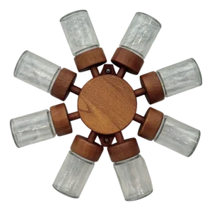 Scandinavian Modern Spice Rack Wheel in Teak from Digsmed, Denmark, 1960s