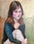 Early Oil Painting - Portrait of a Sitting Girl For Sale - Image 4 of 9