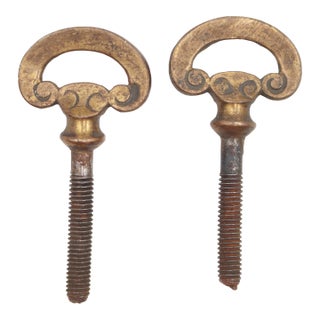 Mid 20th Century Pair of Traditional 3 In. Brass Mirror Screws For Sale