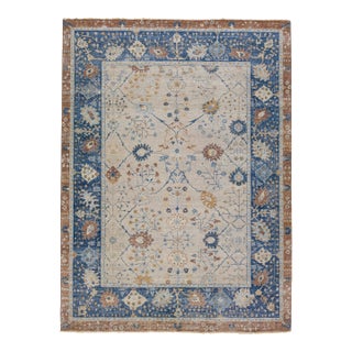 Apadana's Artisan Collection Handmade Brown Wool Rug For Sale