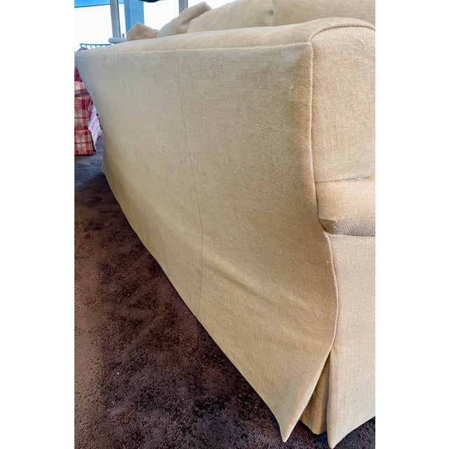 2000 - 2009 Baker Simmons Sofa With Dressmaker Flounce, in Straw Chenille For Sale - Image 5 of 12
