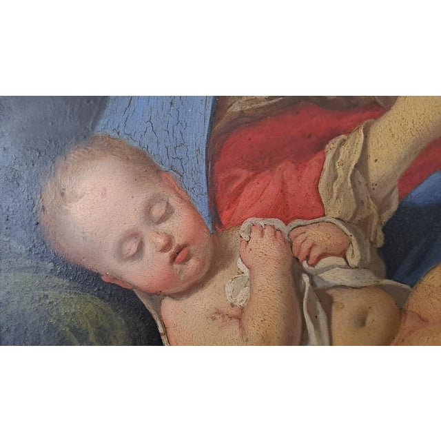 Italian Artist, Madonna and Child, 1700s, Oil on Copper, Framed For Sale - Image 8 of 11