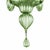 Contemporary lively chandelier in Green Murano glass. Pop Murano glass chandelier in deco style decorated in lively stin...